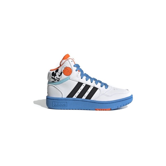 Adidas White and Blue High-Top Sneakers Mickey size 4 - Picture 2 of 9